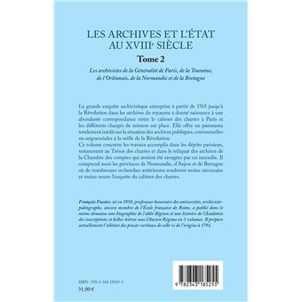 Les archives et l'Etat au XVIIIe siècle