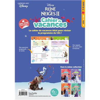 Disney - Reine des Neiges - Du CE1 au CE2 - Cahier de vacances 2023