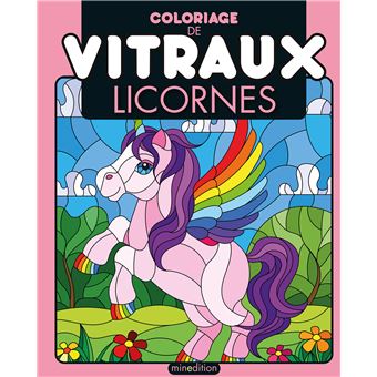 Coloriage de vitraux - Licornes