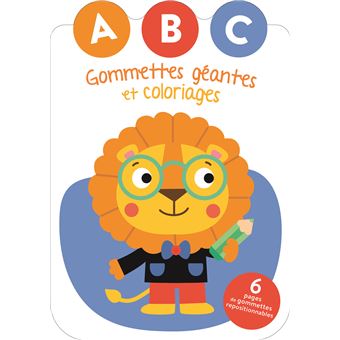 Le lion - Gommettes géantes et coloriages
