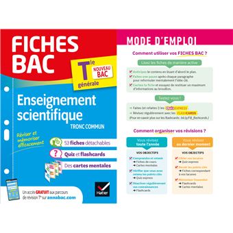 Fiches bac Enseignement scientifique Tle - Bac 2024