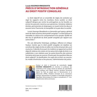 Précis d'introduction générale au droit positif congolais