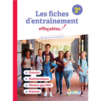 Les fiches d'entraînement effaçables 3e