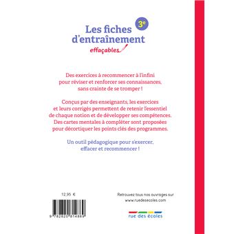 Les fiches d'entraînement effaçables 3e