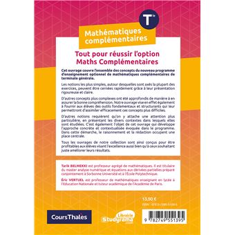 Enseignement optionnel mathématiques complémentaires terminale