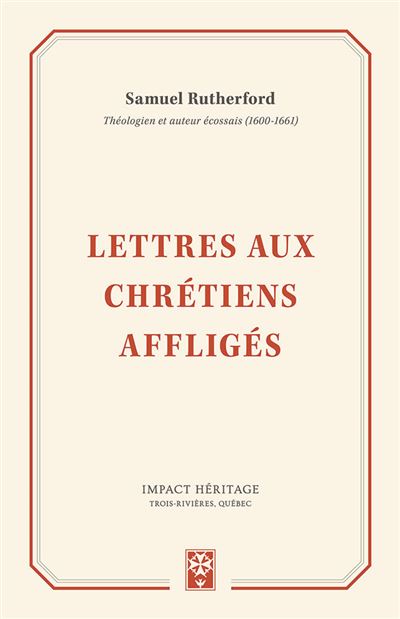 Lettres aux chrétiens affliges