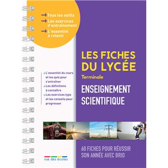 Les fiches du lycée - Terminale - Enseignement scientifique