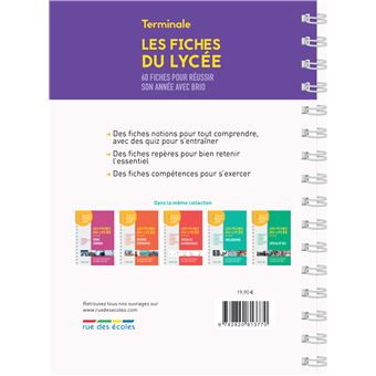 Les fiches du lycée - Terminale - Enseignement scientifique