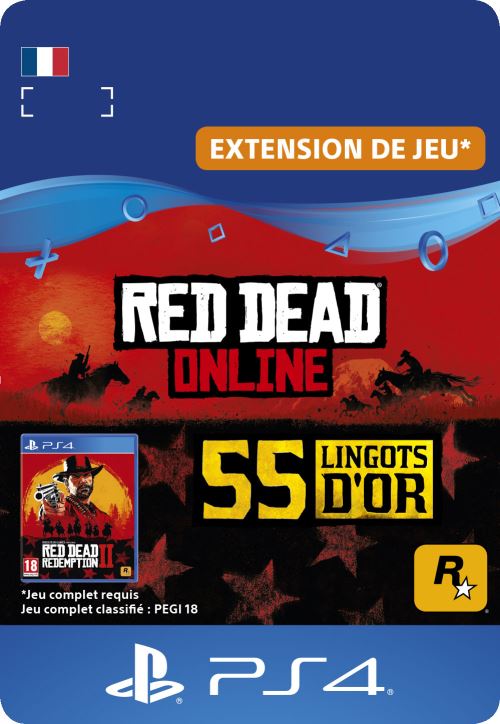 Code de téléchargement Red Dead Online 55 Lingots d'Or PS4