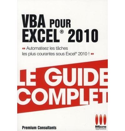 Guide complet vba pour excel 2010