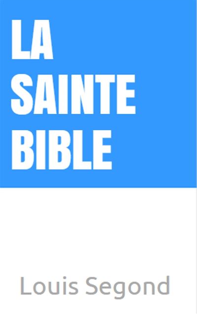 La Bible Louis Segond (1910) - Ebook (ePub) - Louis Segond - Achat ...