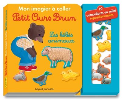 Mon imagier à coller Petit Ours Brun - Les bébés animaux