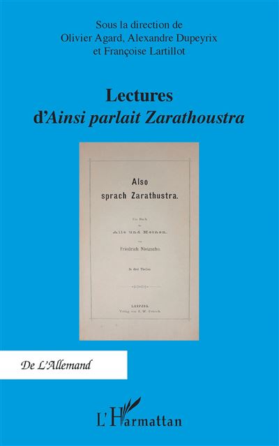 Lectures d'Ainsi parlait Zarathoustra - Olivier Agard - broché