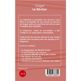 Fiche de lecture Le Révizor de Nicolas Gogol (Analyse littéraire de référence et résumé complet)
