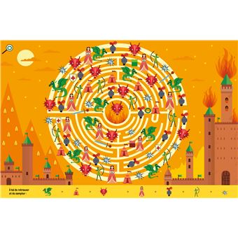 Cherche et trouve princesses et dragons  dans les labyrinthes