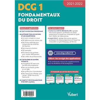 DCG 1 - Fondamentaux du droit : Manuel - Applications 2021-2022