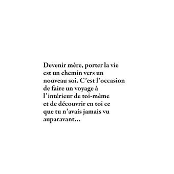 Et tu deviendras mère