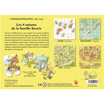 Les 4 saisons de la famille Souris - 4 puzzles évolutifs