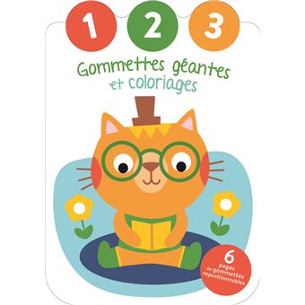 Le chat - Gommettes géantes et coloriages