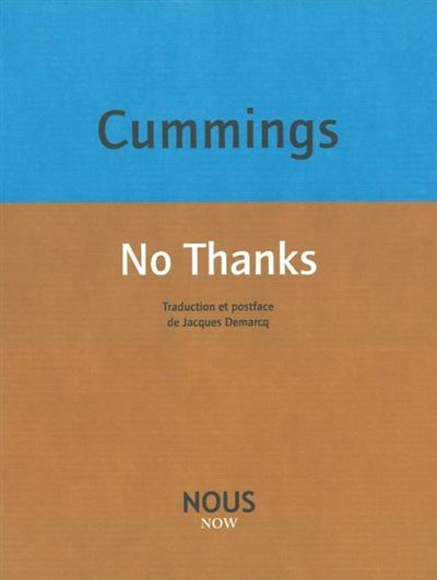 No Thanks - Edward Estlin Cummings - broché