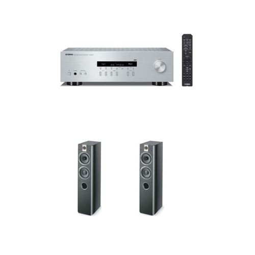 Amplificateur Yamaha R-S202D Bluetooth Argent + Enceinte compacte Focal 716 Black Style Vendue par paire