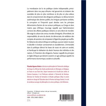 Pouvoir et moralité dans les affaires publiques