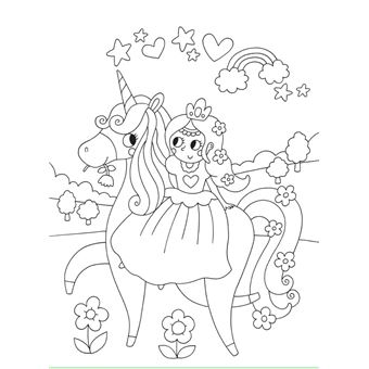 Maxi bloc à colorier - Princesses et fées + Licornes