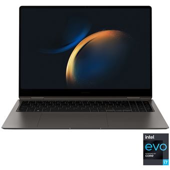Samsung Galaxy Book3 Pro 360 - Conception inclinable - Intel Core i7 - 1360P / jusqu'à 5 GHz - Evo - Win 11 Home - Carte graphique Intel Iris Xe - 16 Go RAM - 1 To SSD NVMe - 16" AMOLED écran tactile 2880 x 1800 (WQXGA+) @ 120 Hz - Wi-Fi 6E - graphite - 1