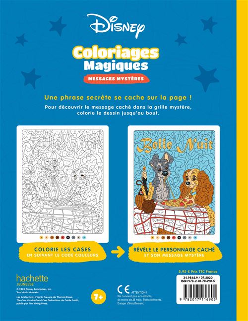 Hachette Jeunesse Disney - 🖍 Les héros Disney s'occupent de vos enfants !  Nouveaux coloriages du jour (dès 7 ans) : le coloriage magique - messages  mystère avec les Princesses Disney🥰