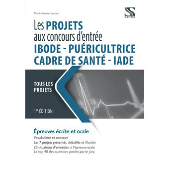 Les projets aux concours d'entrée IBODE, IADE, Cadre de santé, puéricultrice