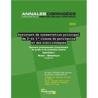 Assistant de conservation principal du patrimoine de 1re et 2e classe