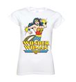 T-Shirt DC Comics Wonder Woman Cartoon Blanc