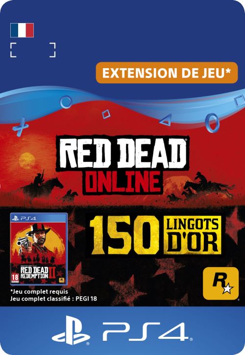 Code de téléchargement Red Dead Online 150 Lingots d'Or PS4