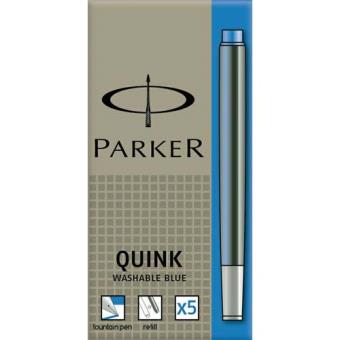Cartouches D'encre Parker Quink Bleu Royal - Lot De 5, Pour Stylos à Plume Parker, Rechange Standard - 9