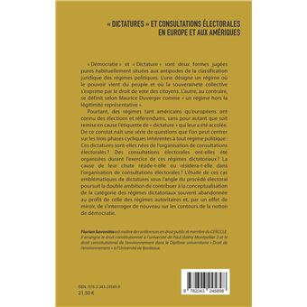 "Dictatures" et consultations électorales en Europe et aux Amériques