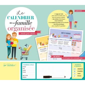 Le calendrier de la famille organisée mensuel 2020 - broché - Collectif