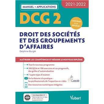 DCG 2 - Droit des sociétés et des groupements d'affaires : Manuel et Applications 2021-2022