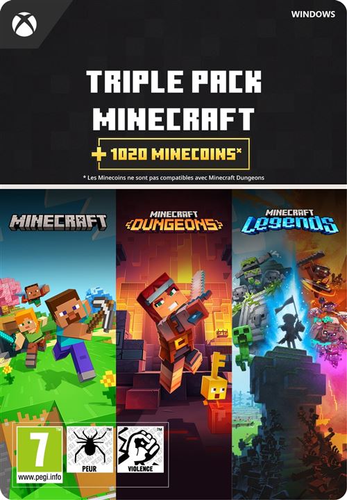 Triple Pack Minecraft + 1020 Minecoins PC