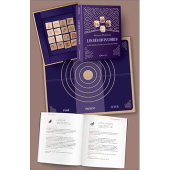 Les Dés divinatoires - 16 dés gravés, 1 livre & 1 plateau de tirages - Coffret