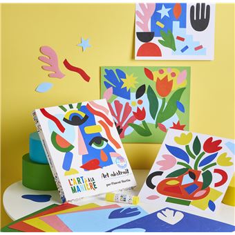 L'art à la manière Art abstrait - Collage et assemblage - boîte avec accessoires