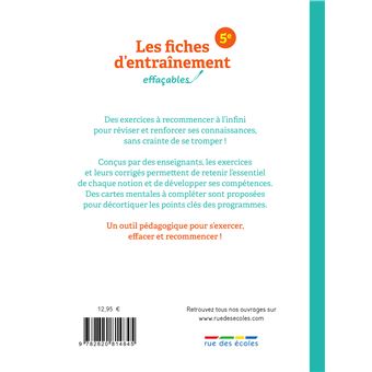 Les fiches d'entraînement effaçables 5e