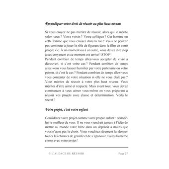 L'audace de réussir