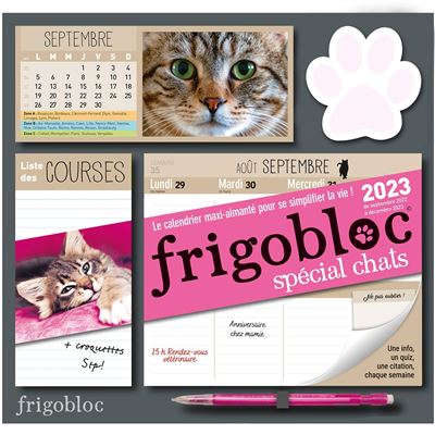 Frigobloc hebdomadaire chats 2023 - 16 mois - (de sept. 2022 à déc. 2023) -  Collectif - broché