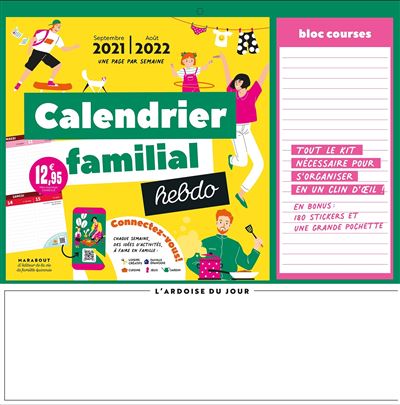 Calendrier familial hebdo 2021-2022 -  Collectif - broché