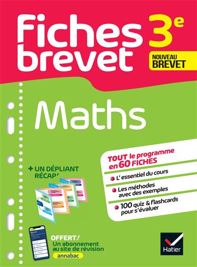 Fiches Brevet Maths 3e Brevet 2023 Broché Bernard Demeillers Livre Tous Les Livres à La Fnac 4092