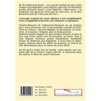 L'esprit de M. de Talleyrand