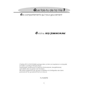 Que fais-tu de ta vie ?