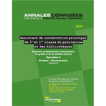 Assistant de conservation principal du patrimoine de 1re et 2e classe