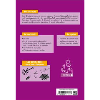 ¡Te toca conjugar! Conjugaison espagnole en fiches avec exercices corrigés. Les 80 verbes essentiels aux temps les plus utiles. A1-A2