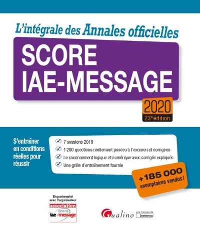 Annales corrigées du score IAE-Message 23ème édition